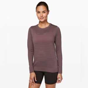 Lululemon Breeze By Long Sleeve *Squad Cherry Cola Seamless Top Size 6